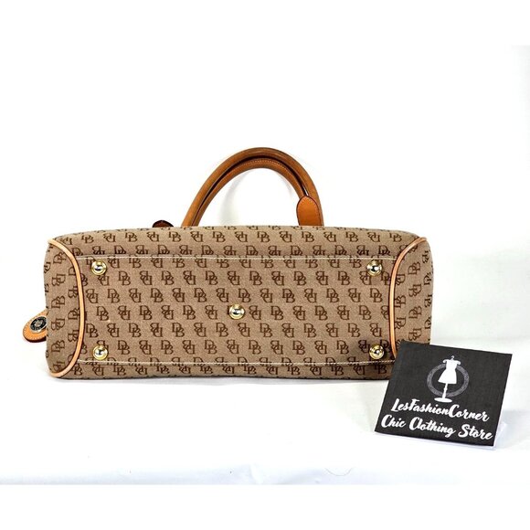 Dooney and Bourke Mocha Signature Monogram Logo Purse Satchel Medium 1701 - Picture 15 of 16